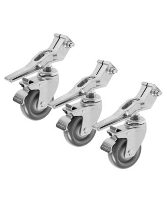 Wheel Set with Brakes 4-Inch Metal Wheels for 25x25mm Square Light Stand Legs, 3-Pack