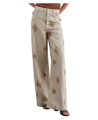 Women's Floral Embroidered Jeans