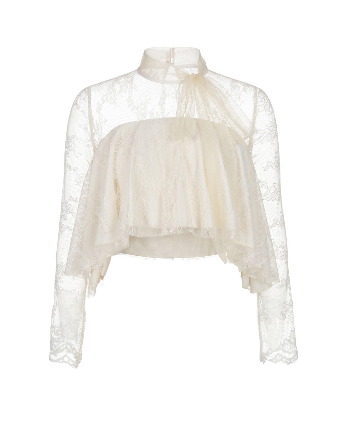 Женский топ Modenaire Lace Long-Sleeve Crop, цвет: Бежевый — фото 2