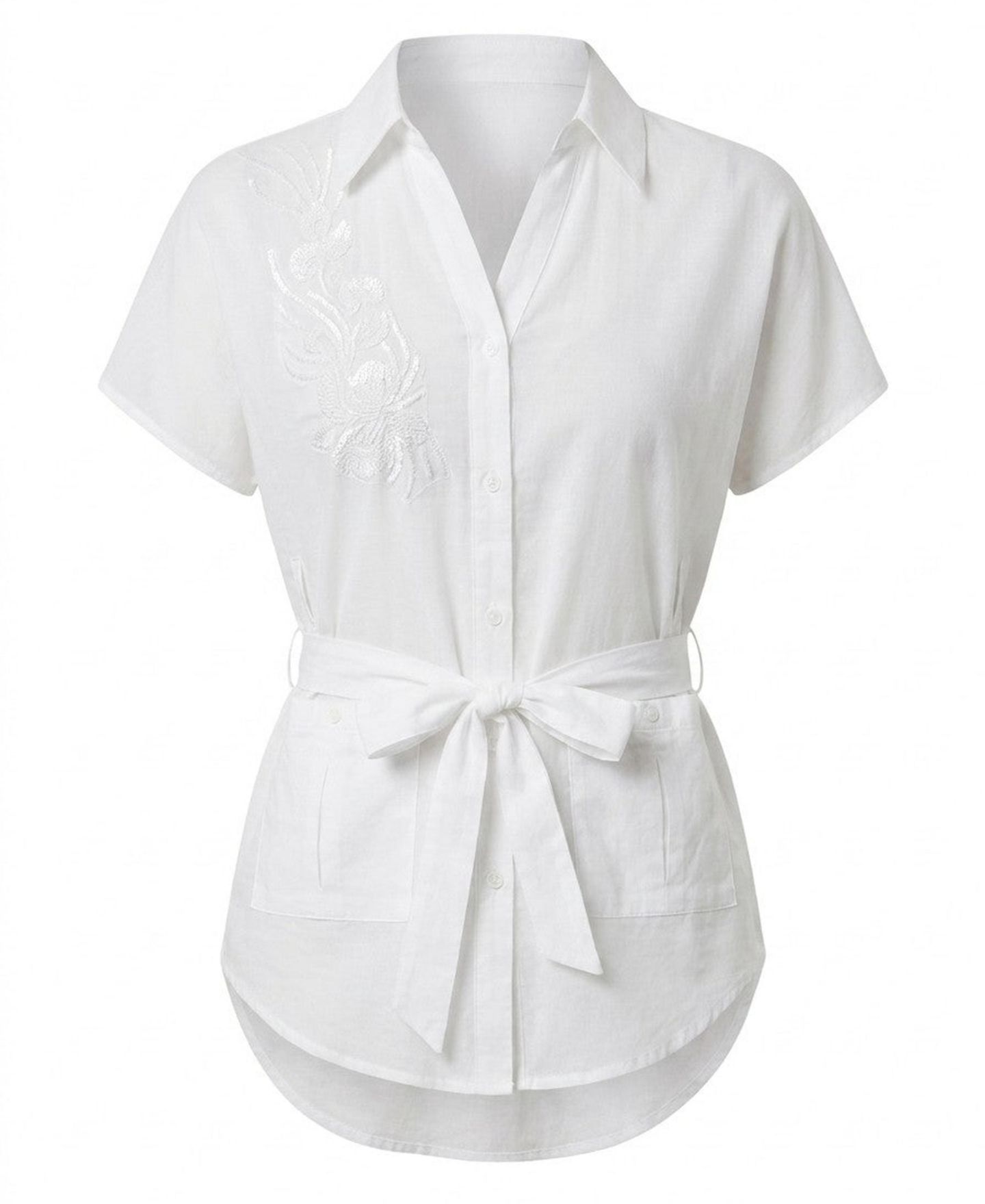 Женская блузка Modenaire Embroidered V-Neckline — фото 4