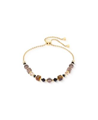 Multi-Stone Gold-Tone Earth Bracelet