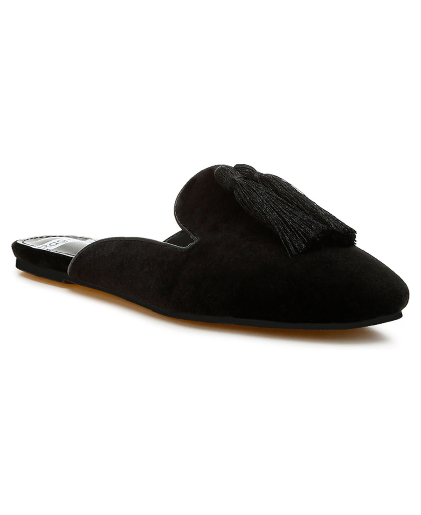 Женские сабо Rag & Co Cardinal Tassel Detail Velvet, цвет: Чёрный бархатный — фото 1