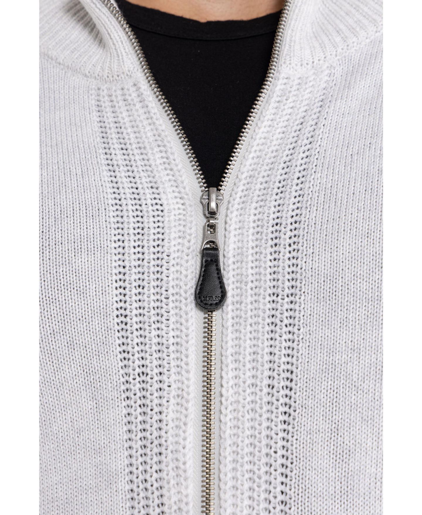 Мужской кардиган XRAY Full-Zip Mock-Neck, цвет: Овсяный — фото 8
