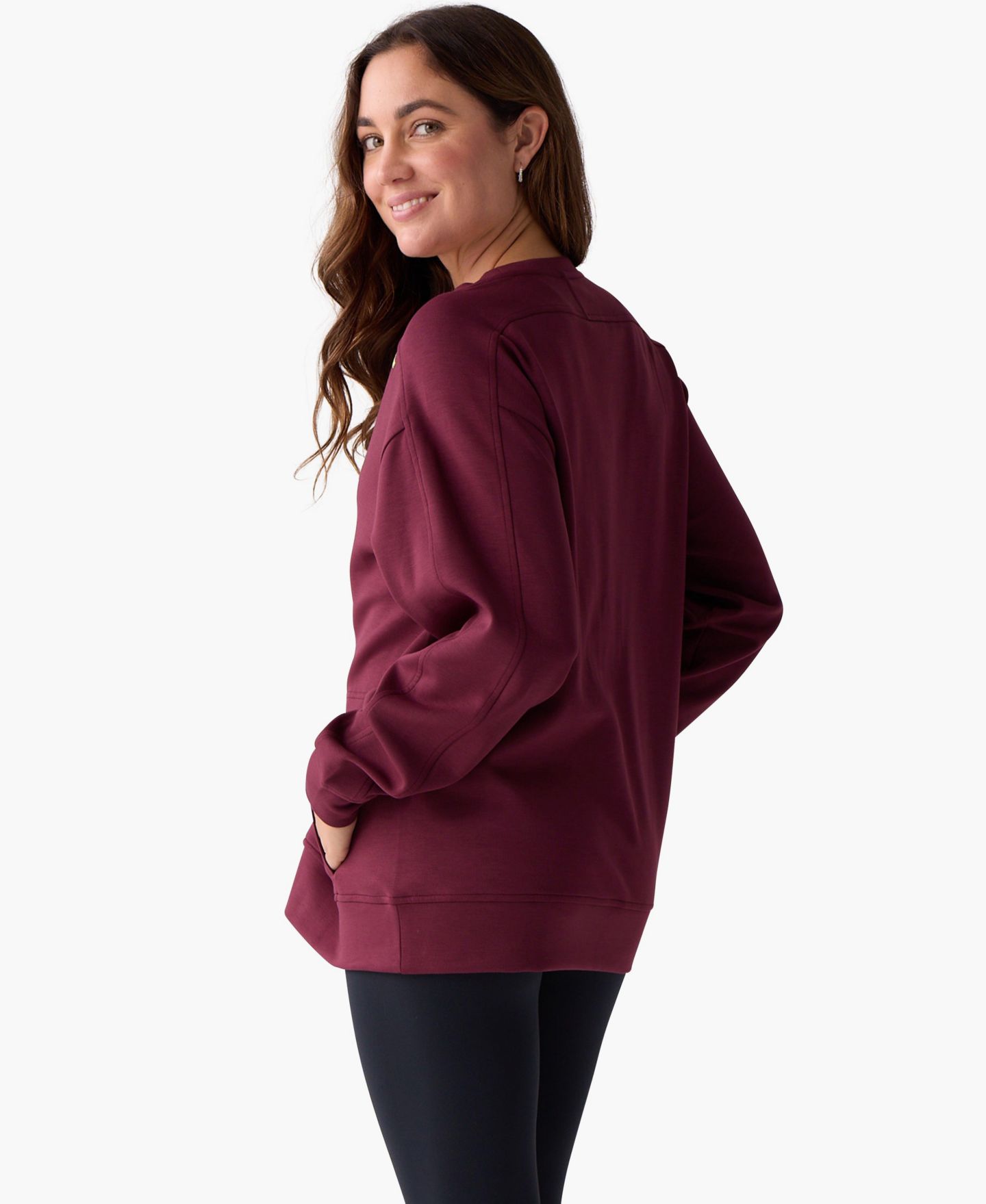 Женская толстовка Centerline Athletics Après Long-Sleeve Crewneck, цвет: Dark Currant — фото 4