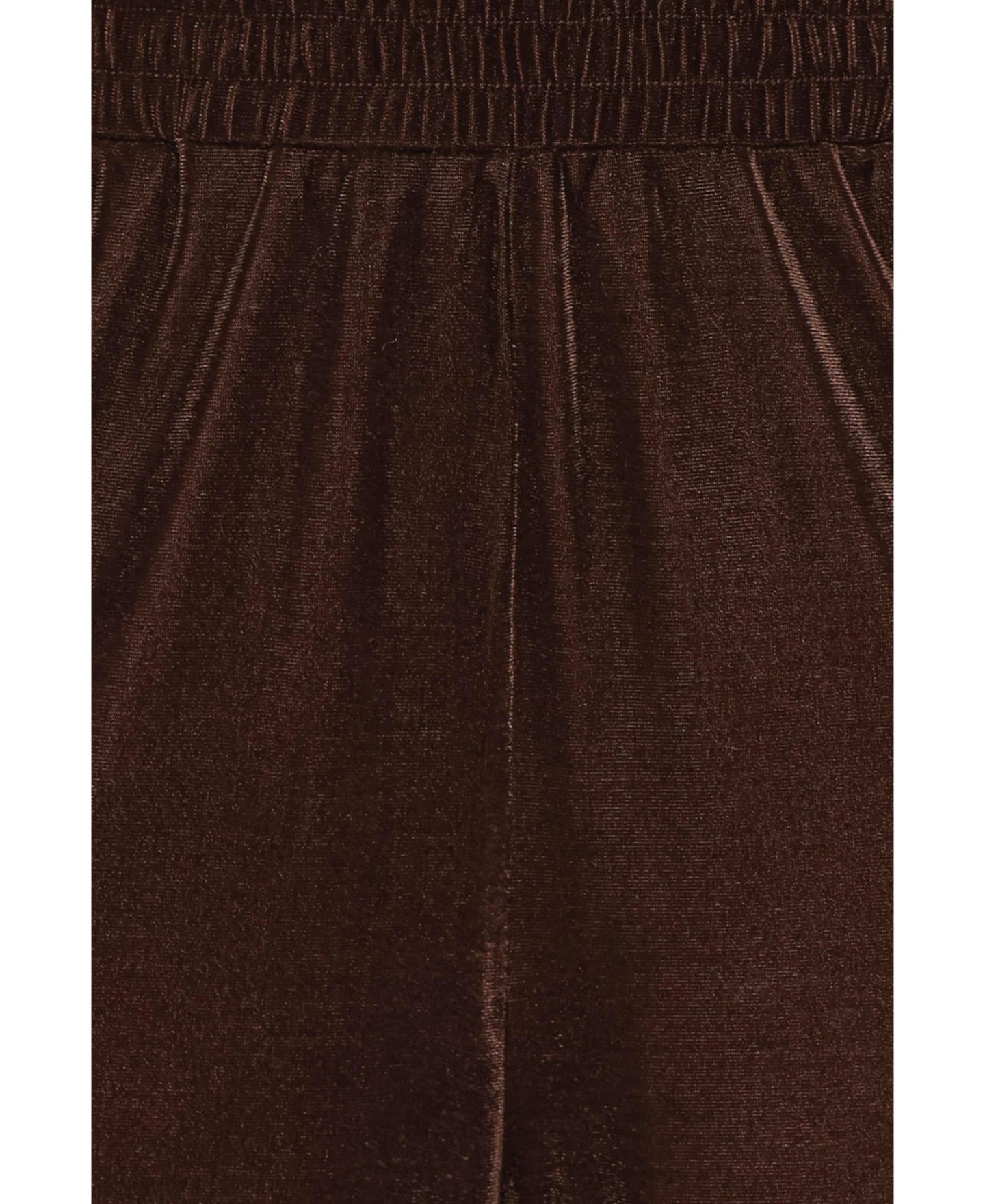 Женские брюки Petal and Pup Layton High-Rise Wide-Leg Lace-Trim Velvet, цвет: Шоколадный бархатный — фото 5