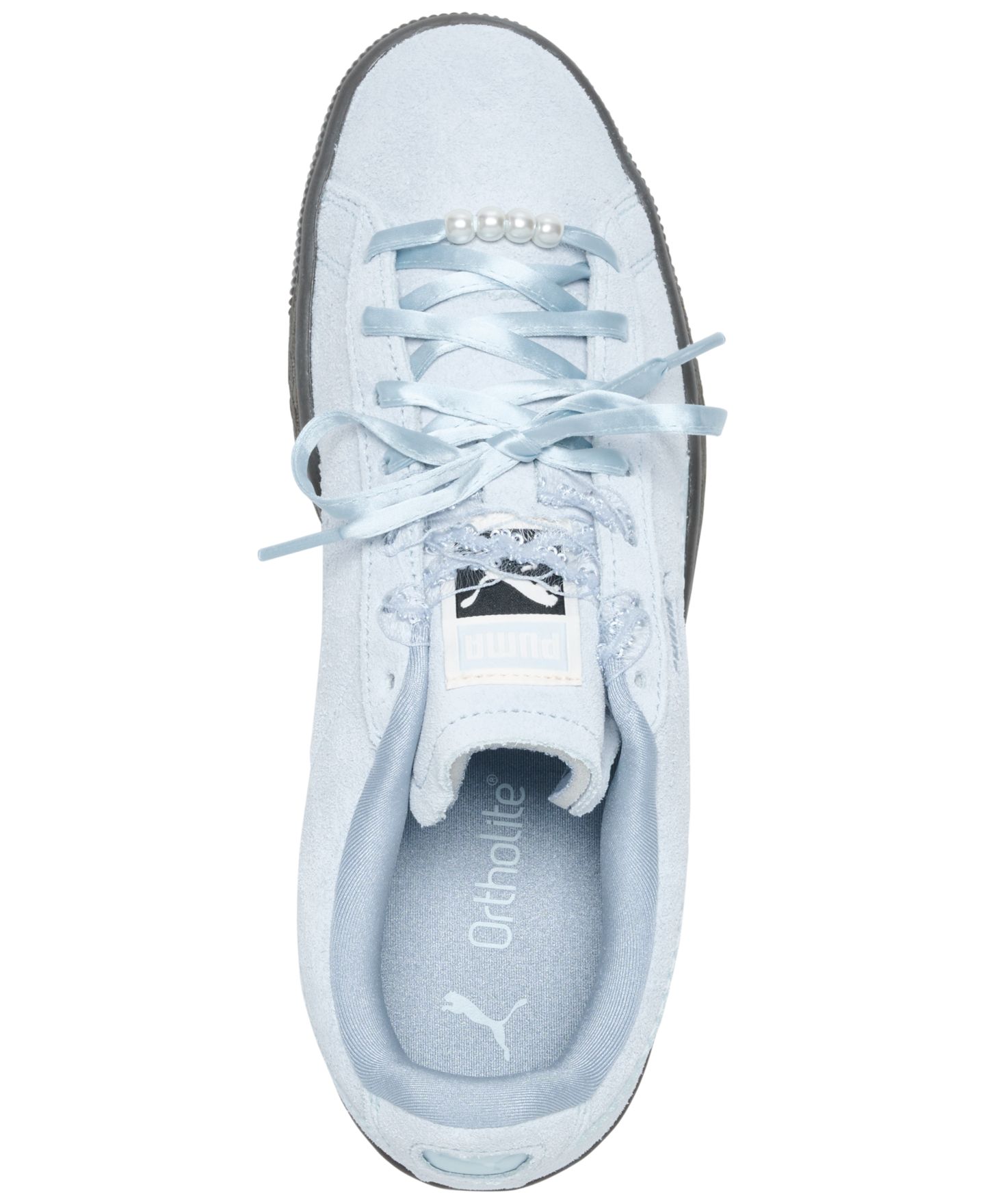Женские кроссовки PUMA Suede Bloom Rhinestone-Embellished, цвет: Синий — фото 5