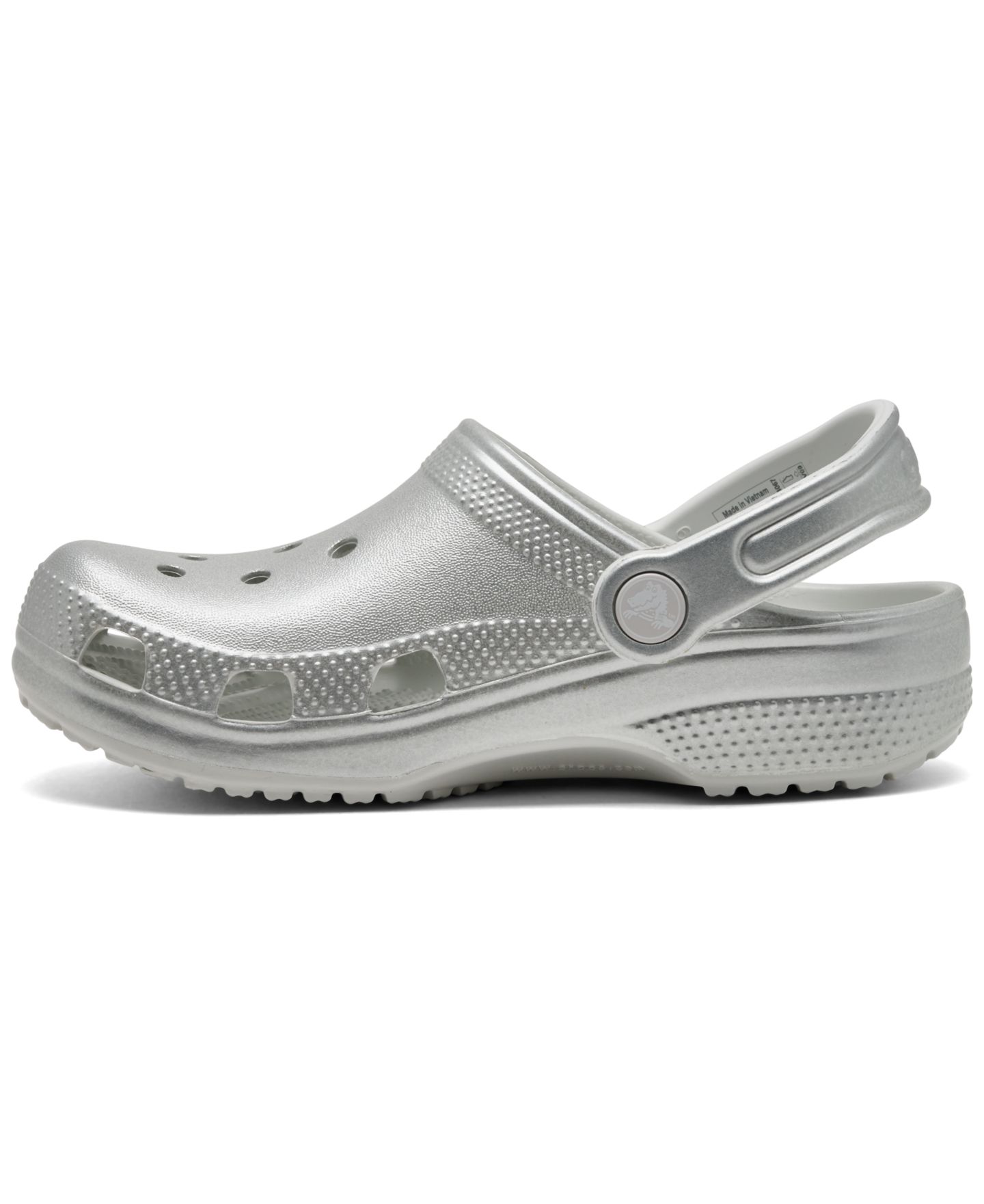 Детские сабо Crocs Tinted Metallic Classic, цвет: Серебряный — фото 3