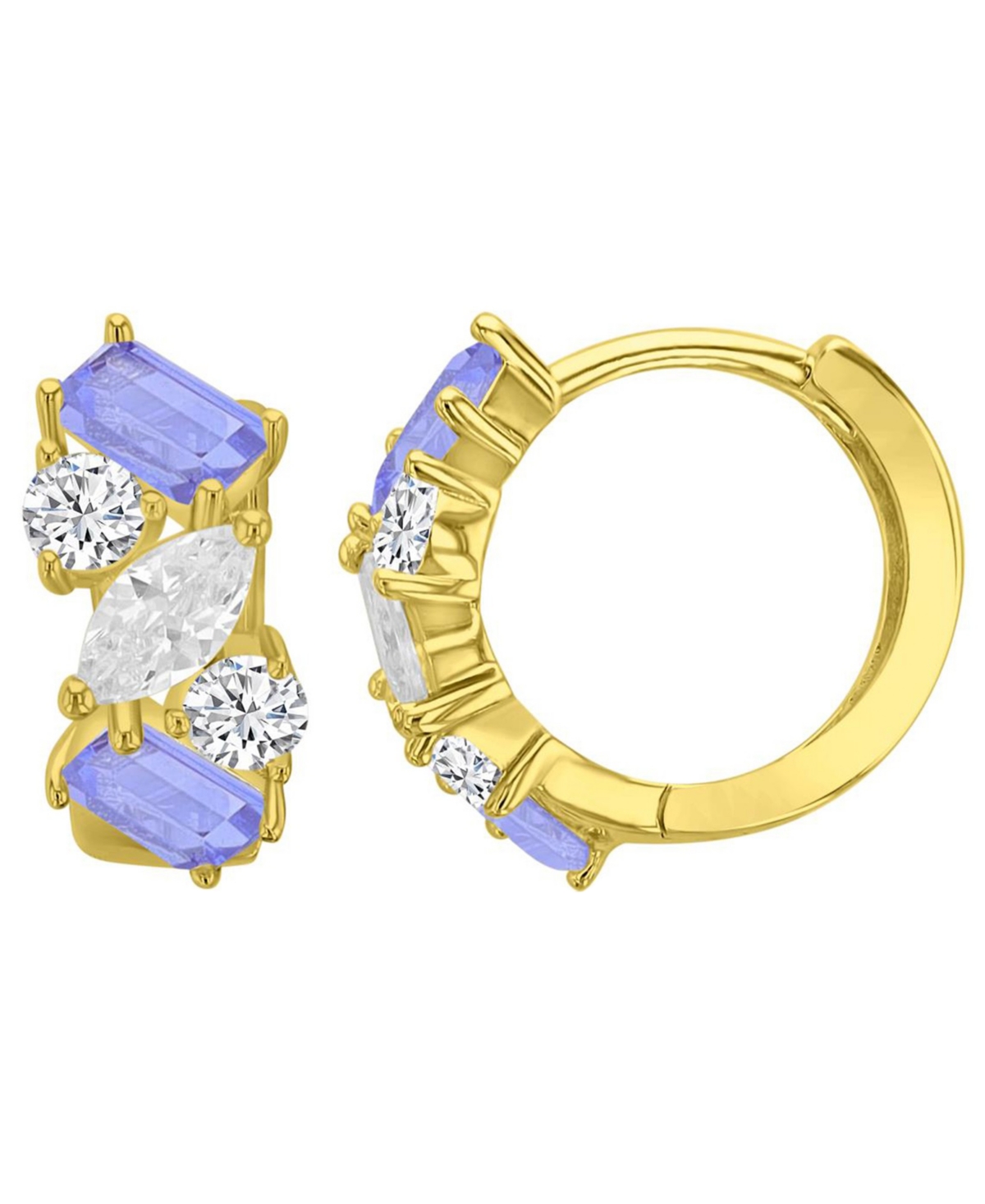 Macy's Cubic Zirconia 14k Gold-Plated Small Huggie-Hoop Earrings - Yellow