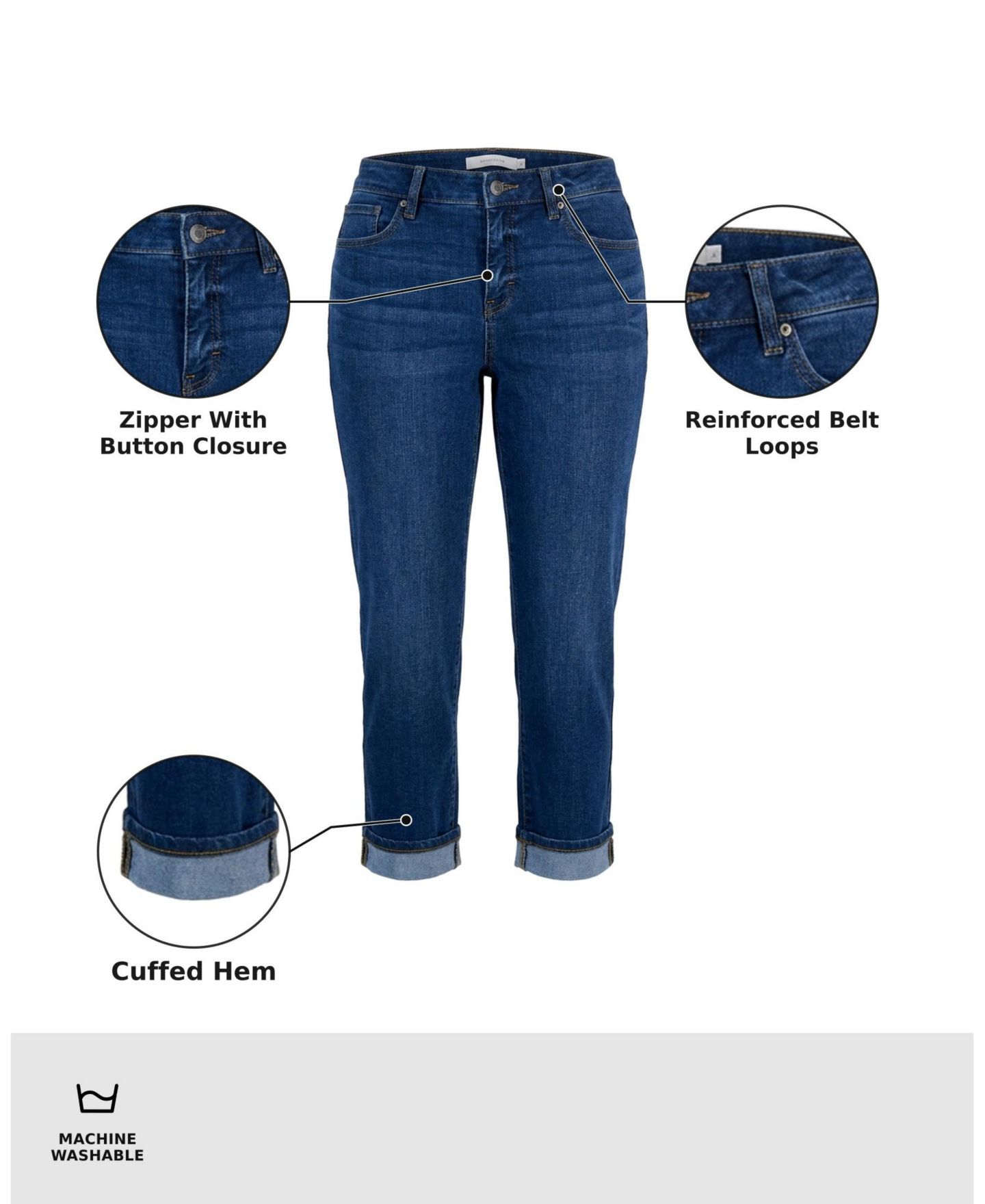Женские джинсы Style & Co Mid-Rise Curvy Capri, цвет: Синий — фото 4