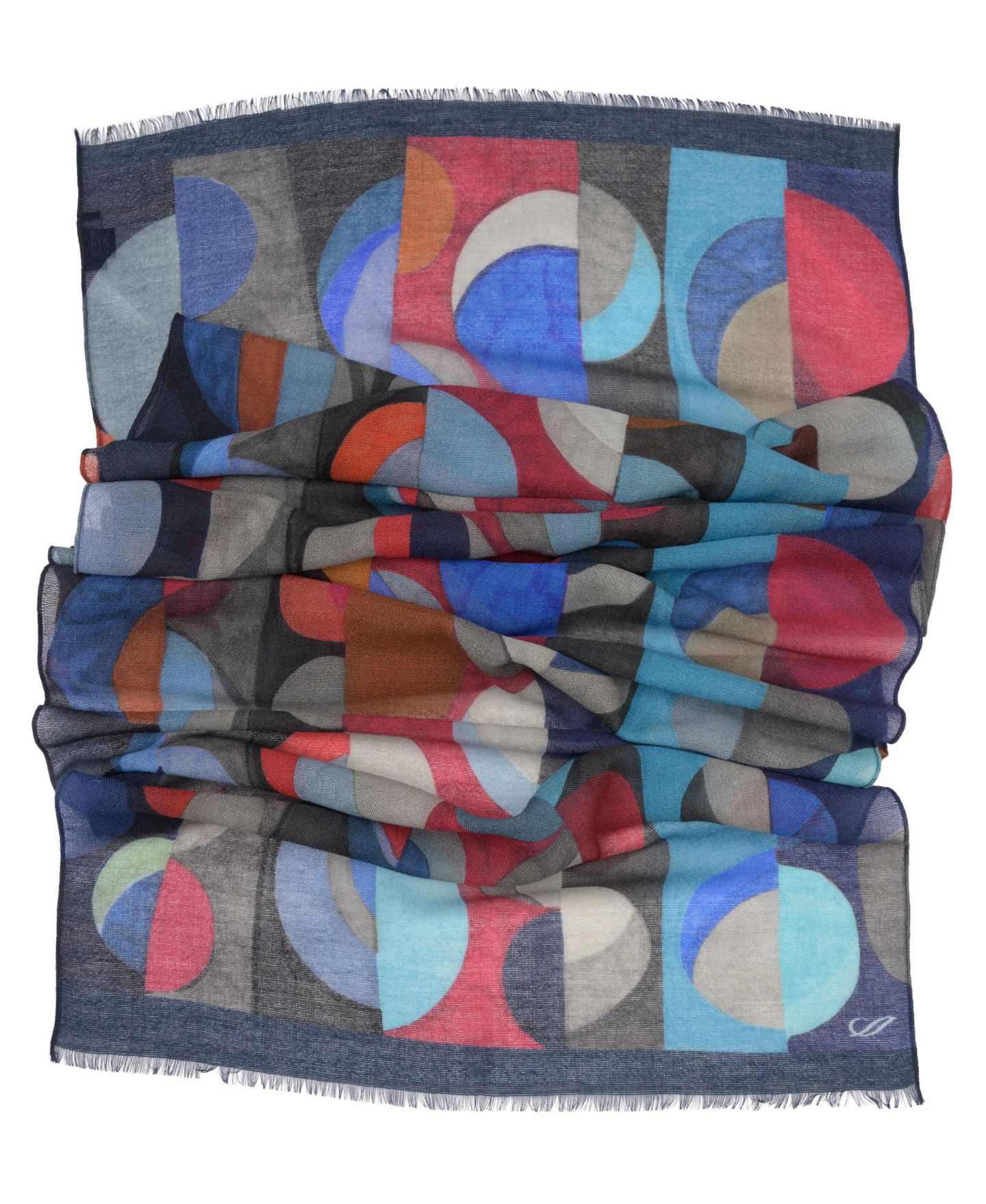 Женский шарф Elizabetta Luna Wool Geometric-Print Blanket, цвет: Синий — фото 3