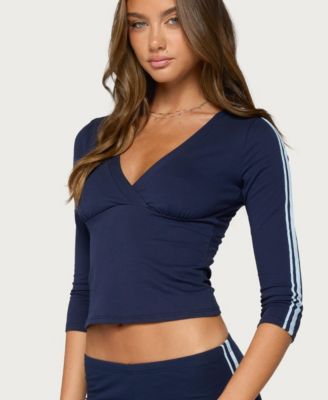 Women's Danie 3/4-Sleeve V-Neck Striped Top