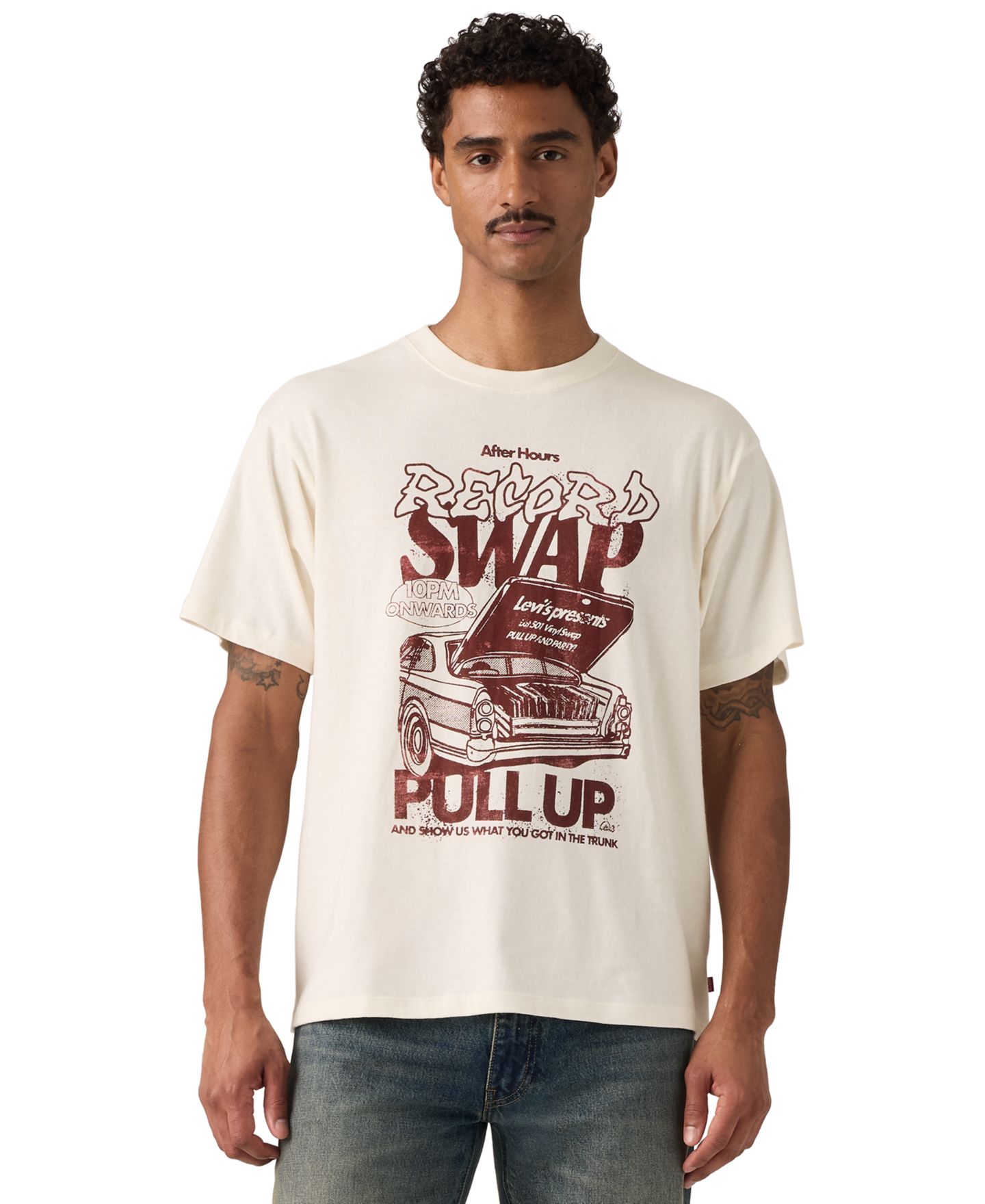 Мужская футболка Levi's Vintage Fit Graphic Relaxed-Fit Crewneck, цвет: Egret — фото 5