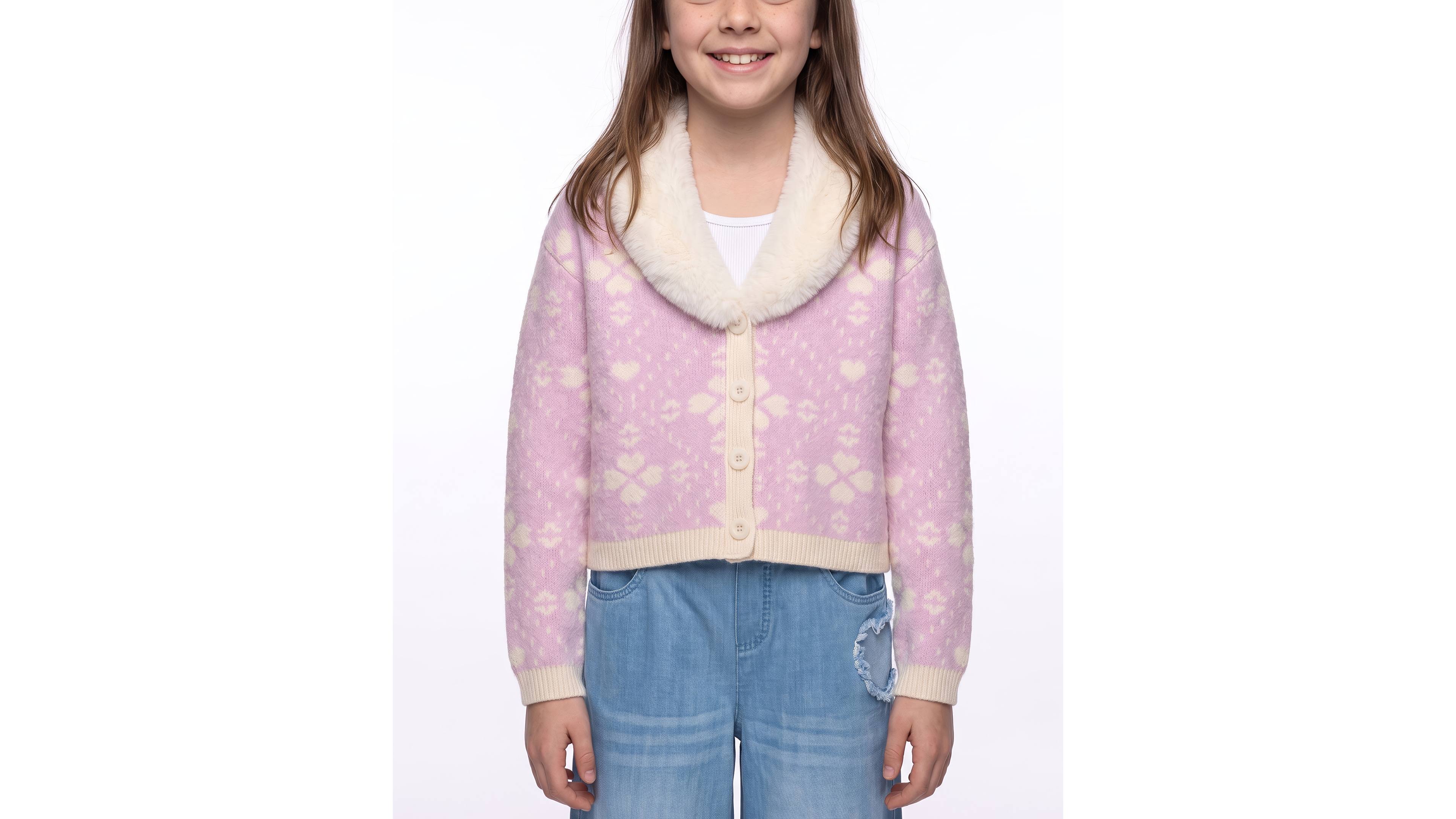 CeCe Girls' 7-16 Front Buttoned Cardigan