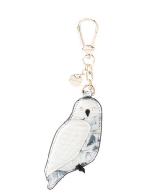 Snow Owl Hangoff Leather Tassel Bag Charm
