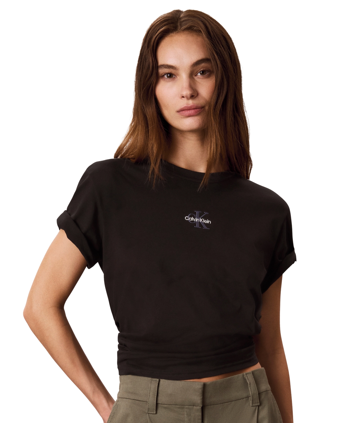 Calvin Klein Performance Women's Graphic Monologo Short-Sleeve Crewneck T-Shirt - Black