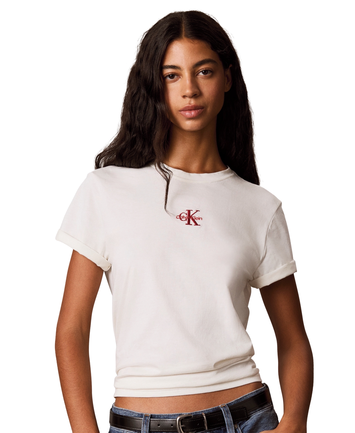 Calvin Klein Performance Women's Graphic Monologo Short-Sleeve Crewneck T-Shirt - Tofu