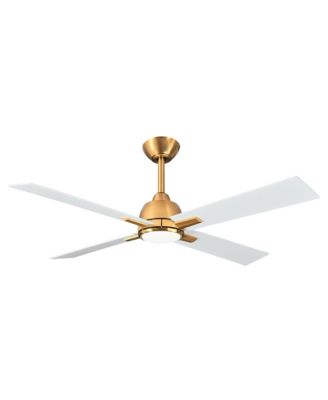48-Inch Modern Plywood 4-Blade Dimmable LED Ceiling Fan with 6-Speed DC Motor Remote