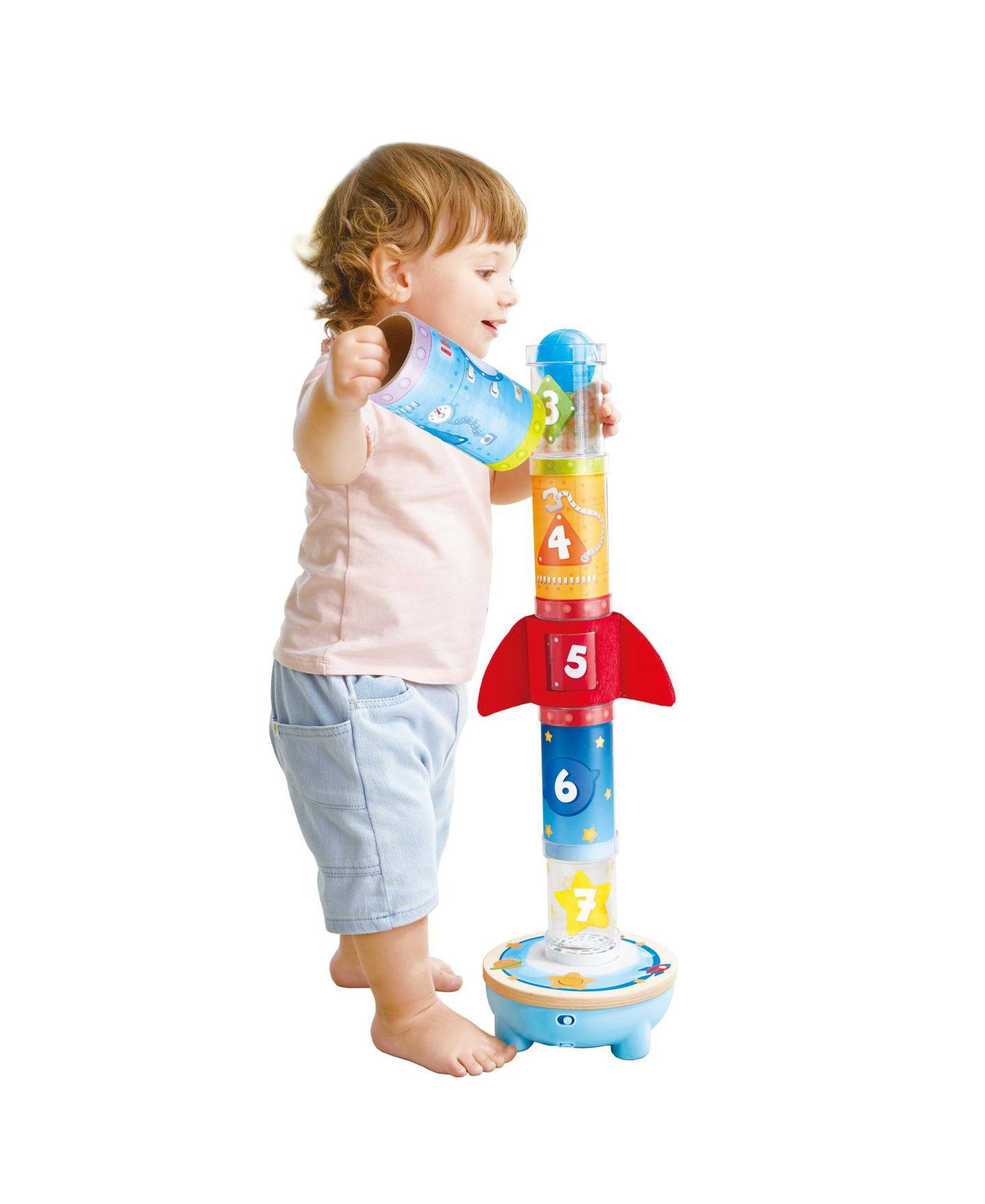 Детские игрушки Hape Rocket Ball Air Stacker Aerodynamics Learning 10-Piece Activity Set, от 2 лет — фото 8