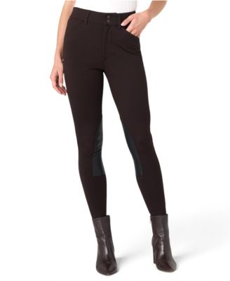 Petite Riding High-Waisted Faux-Leather Trim Leggings