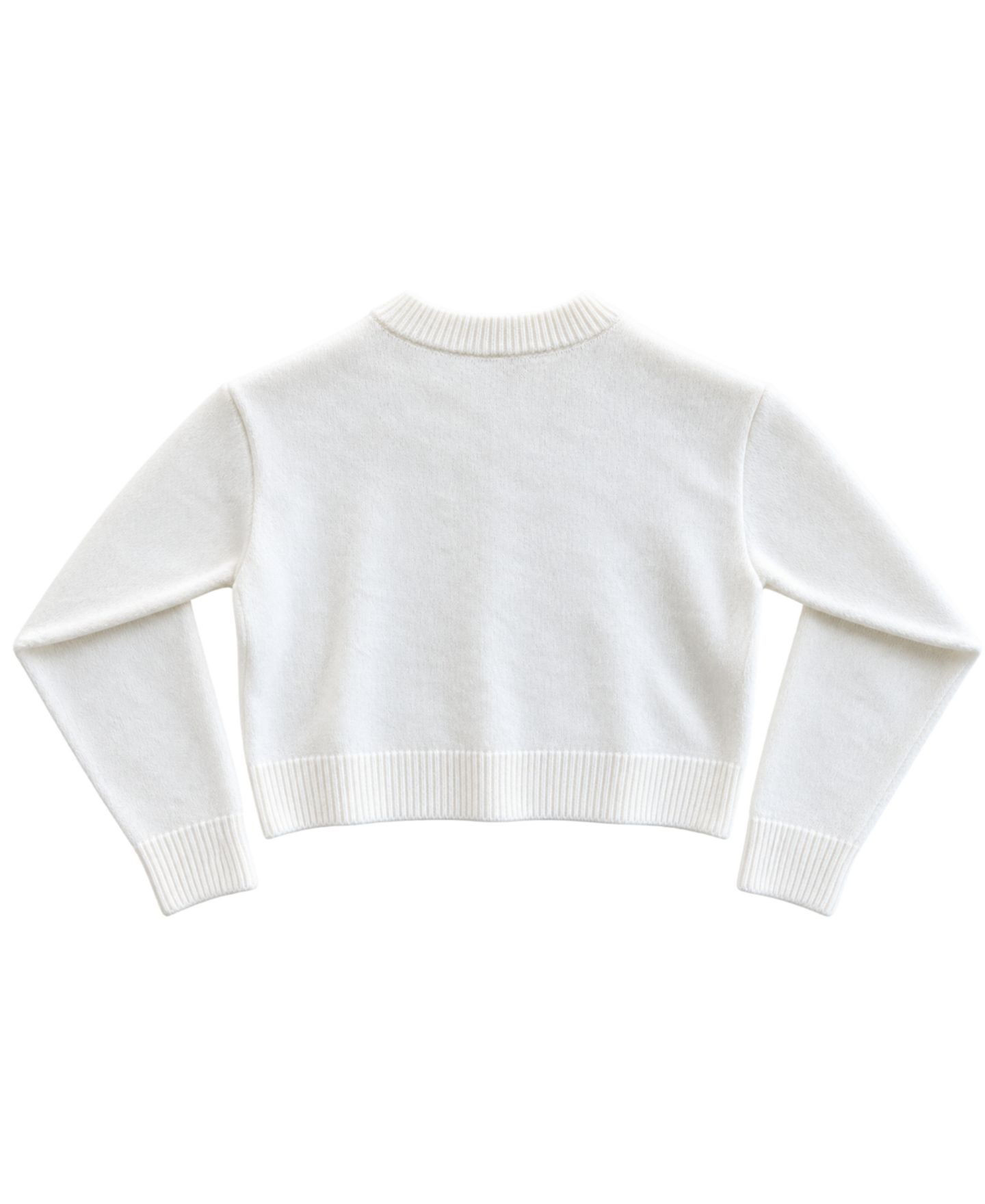 Кардиган With Jules Cropped Crewneck Imitation Pearl Bow Button для девочек, цвет: Белый — фото 2