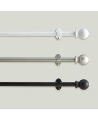 Farmhouse Ball 3/4-Inch Adjustable Decorative Single Curtain Rod with Globe Ball Finials
