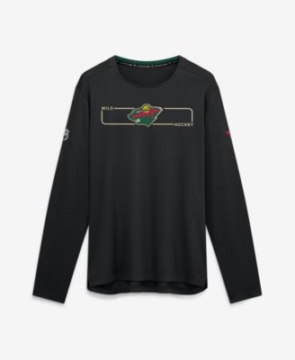 Men's Black Minnesota Wild Authentic Pro Rink Tech Long-Sleeve T-Shirt
