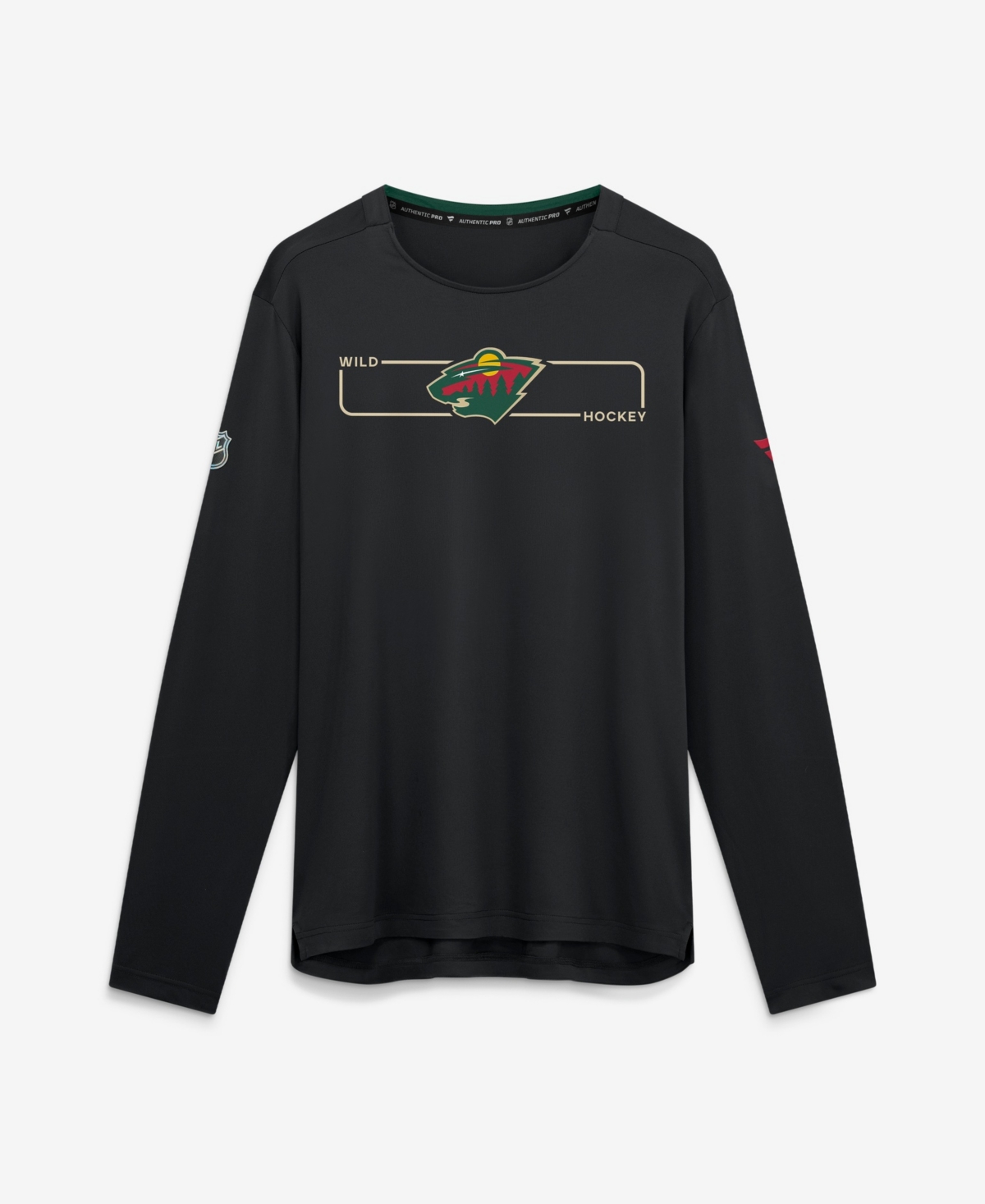 Fanatics Men's Black Minnesota Wild Authentic Pro Rink Tech Long-Sleeve T-Shirt - Black, Black