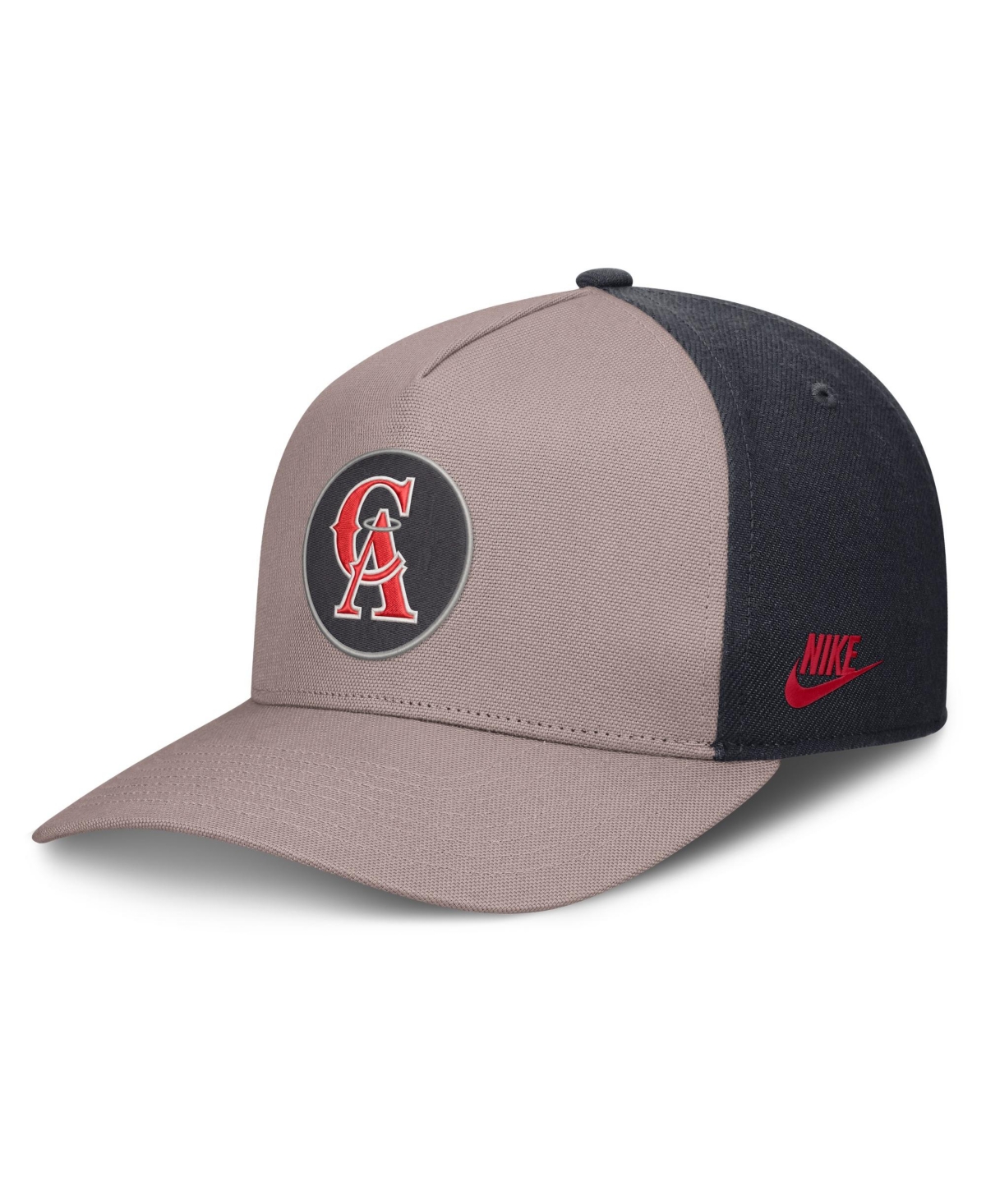 Nike Men's Light Brown/Navy Los Angeles Angels Cooperstown Rise A-Frame Adjustable Hat - Light Brown, Navy