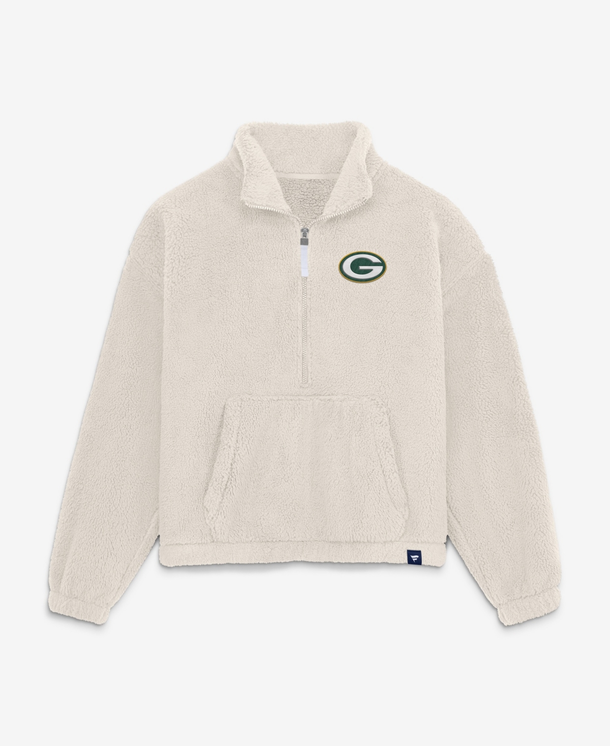 Fanatics Women's Cream Green Bay Packers Oversized Breakout Sherpa Half-Zip Pullover - Cream
