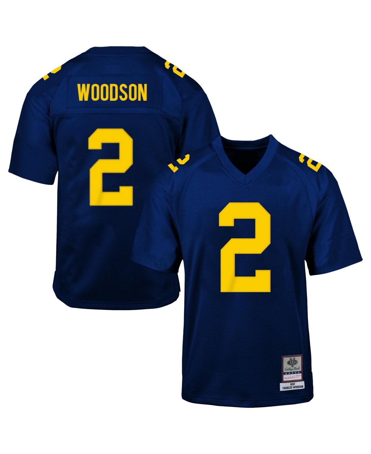 Mitchell & Ness Big Boys' and Girls' Charles Woodson Navy Michigan Wolverines 1997 Throwback Football Jersey - Navy