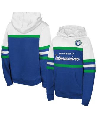 Big Boys' and Girls' Blue/White Minnesota Timberwolves Vintage Head Coach Hoodie