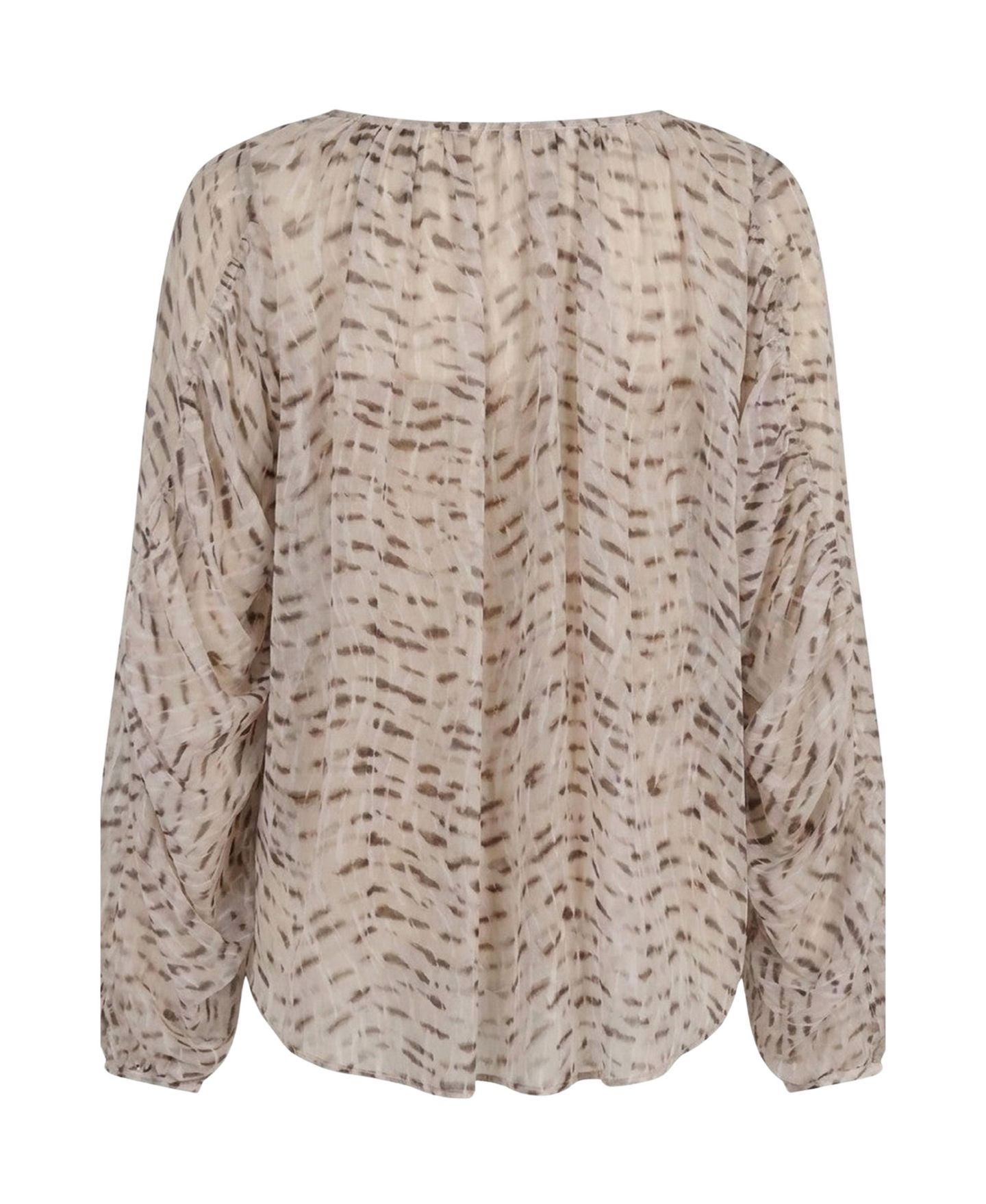 Женская блузка Modenaire Lightweight Patterned Long-Sleeve V-Neck, цвет: Хаки — фото 4