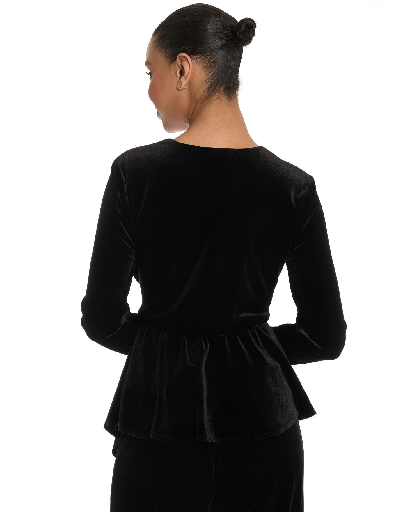 Женская блузка Muse Sequin Faux-Wrap V-Neck, цвет: Чёрный — фото 4