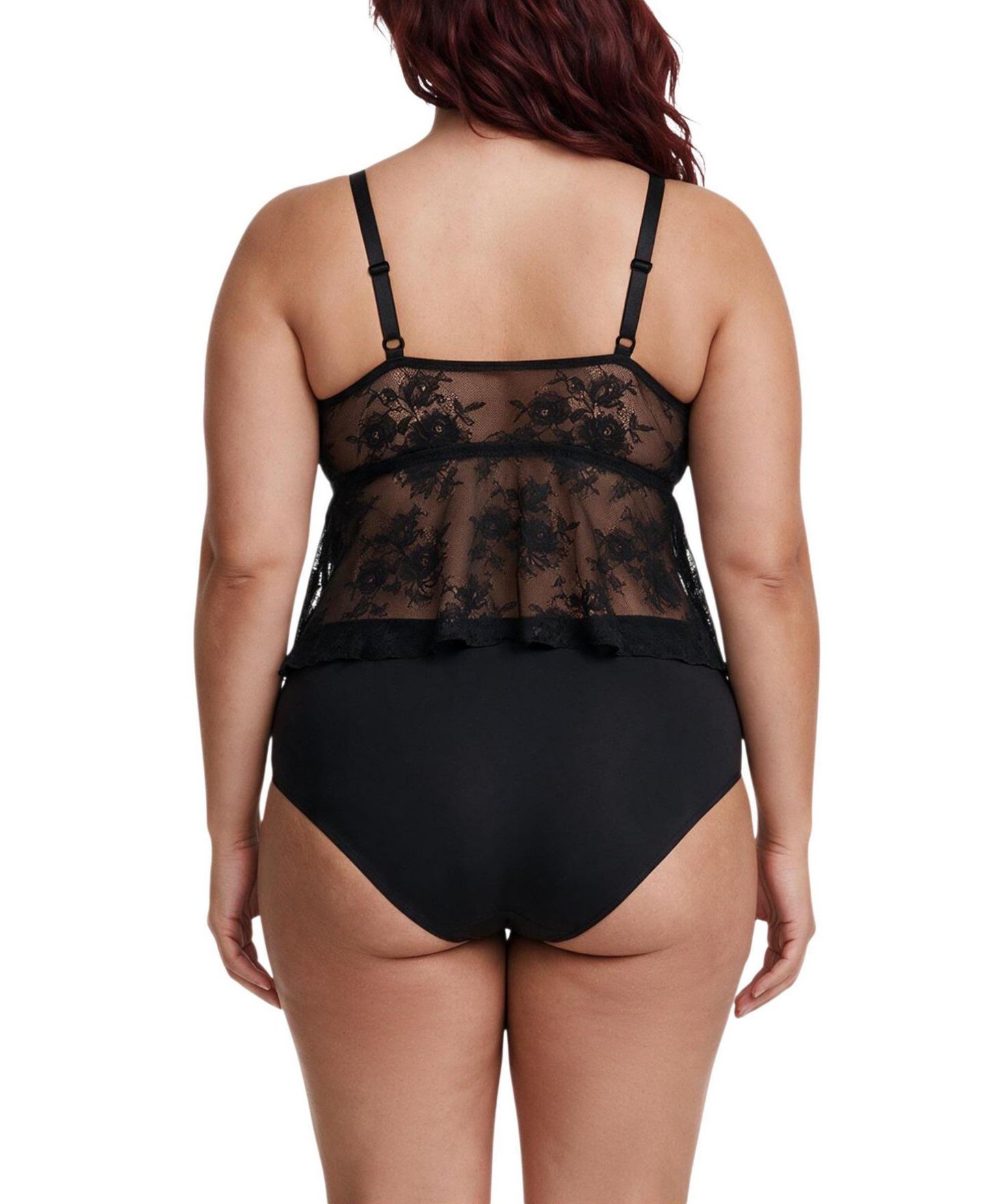 Женский топ Torrid Plus Size Nadia V-Neck Wireless Lace, цвет: Насыщенный чёрный — фото 3