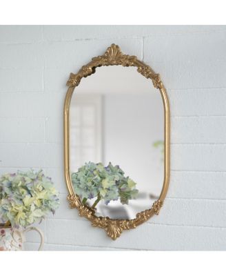 23" x 14"  Vintage Ornate Floral Decorative Accent Wall Mirror with Metal Frame