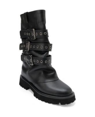 Women's Caldy Biker Block-Heel Mid-Calf Boots