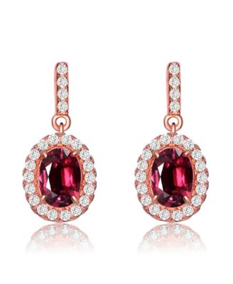 Dainty 18K Rose Gold Plated Radiant CZ Mini Drop Earrings