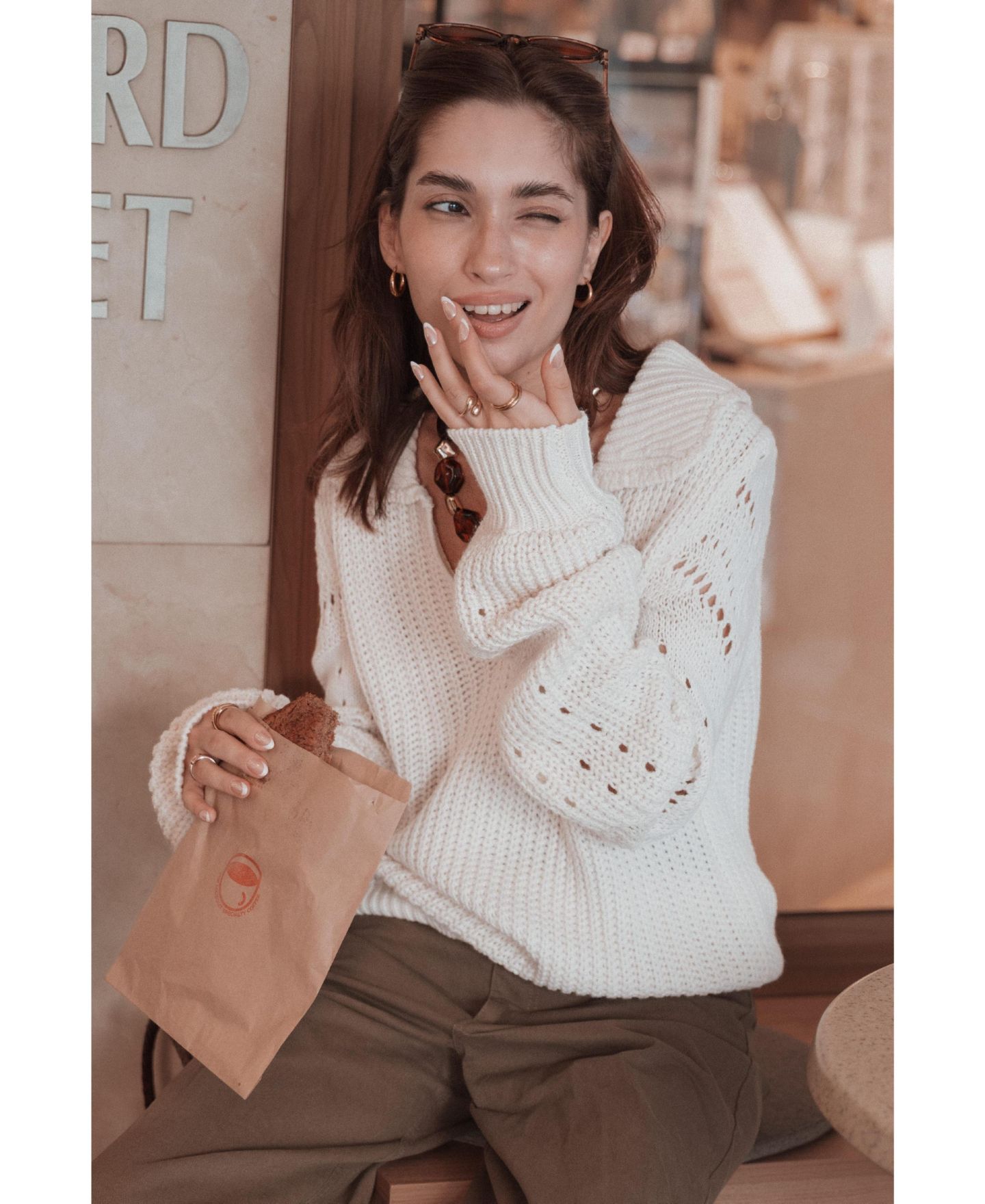Женский свитер Petal and Pup Fitzgerald Pointelle Long-Sleeve Polo, цвет: Кремовый — фото 4