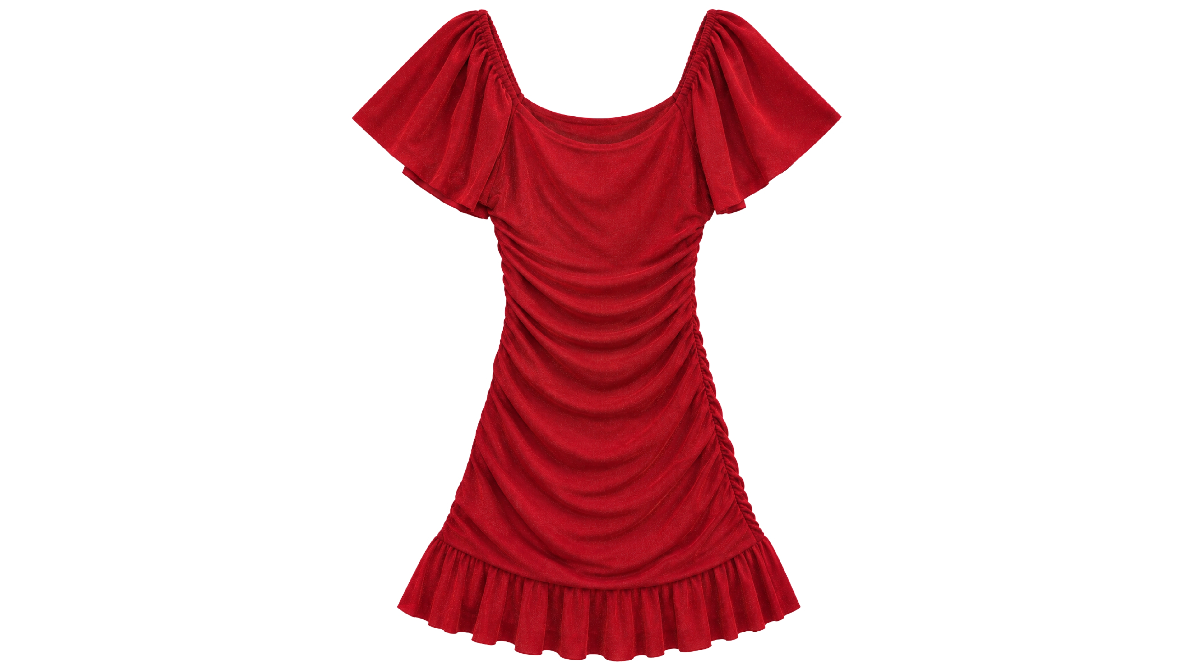 With Jules Girls' 7-16 Short-Sleeve Ruched Glitter Knit Dress