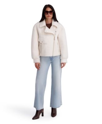 Short Boucle Asymmetrical Motorcycle Jacket