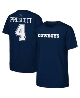 Big Boys' and Girls' Dak Prescott Navy Dallas Cowboys Name & Number T-Shirt