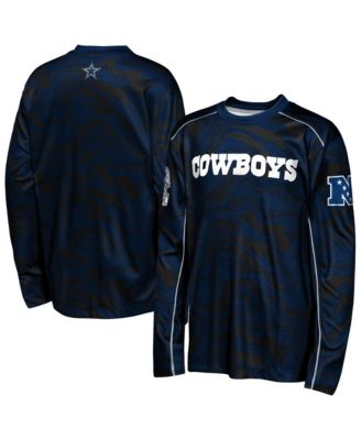 Big Boys' and Girls' Navy Dallas Cowboys Tailgate Performance Long-Sleeves T-Shirt