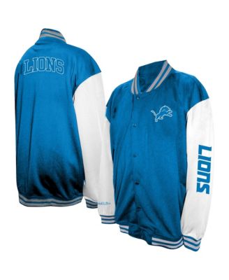 Men's Blue Detroit Lions Big & Tall Full-Snap Varsity Jacket