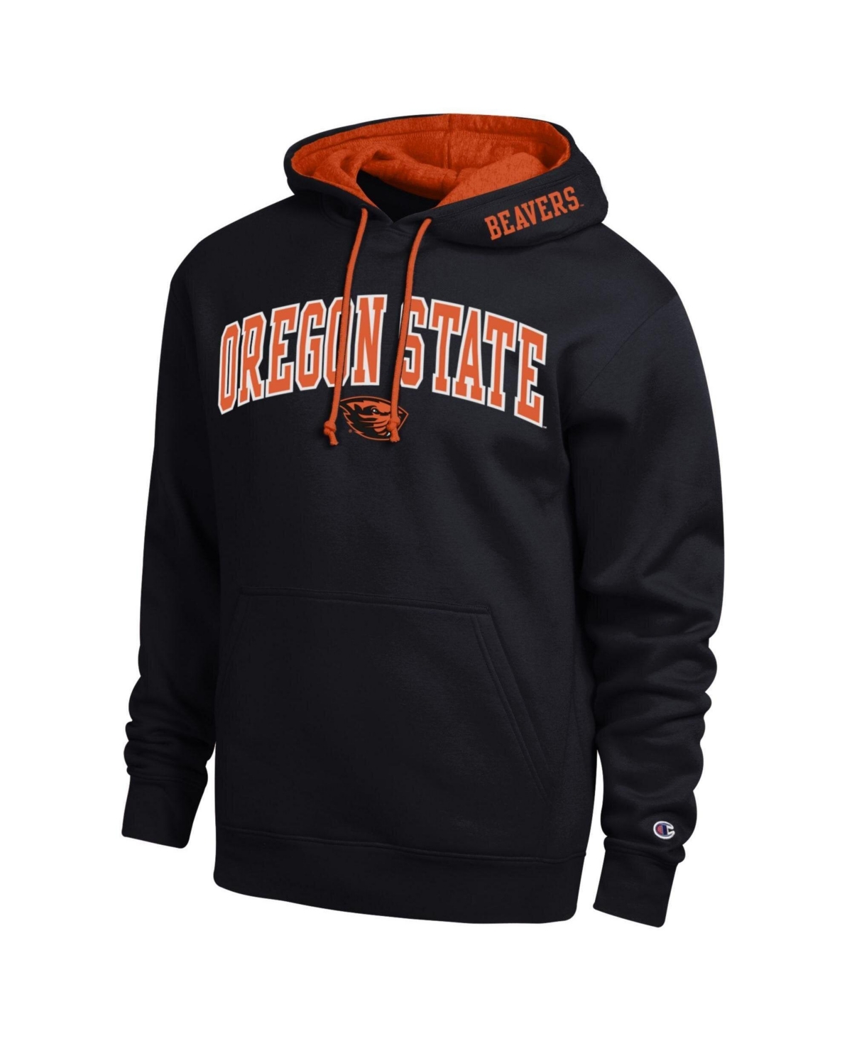 Champion Men's Black Oregon State Beavers Arch Tackle Twill Hoodie - Black