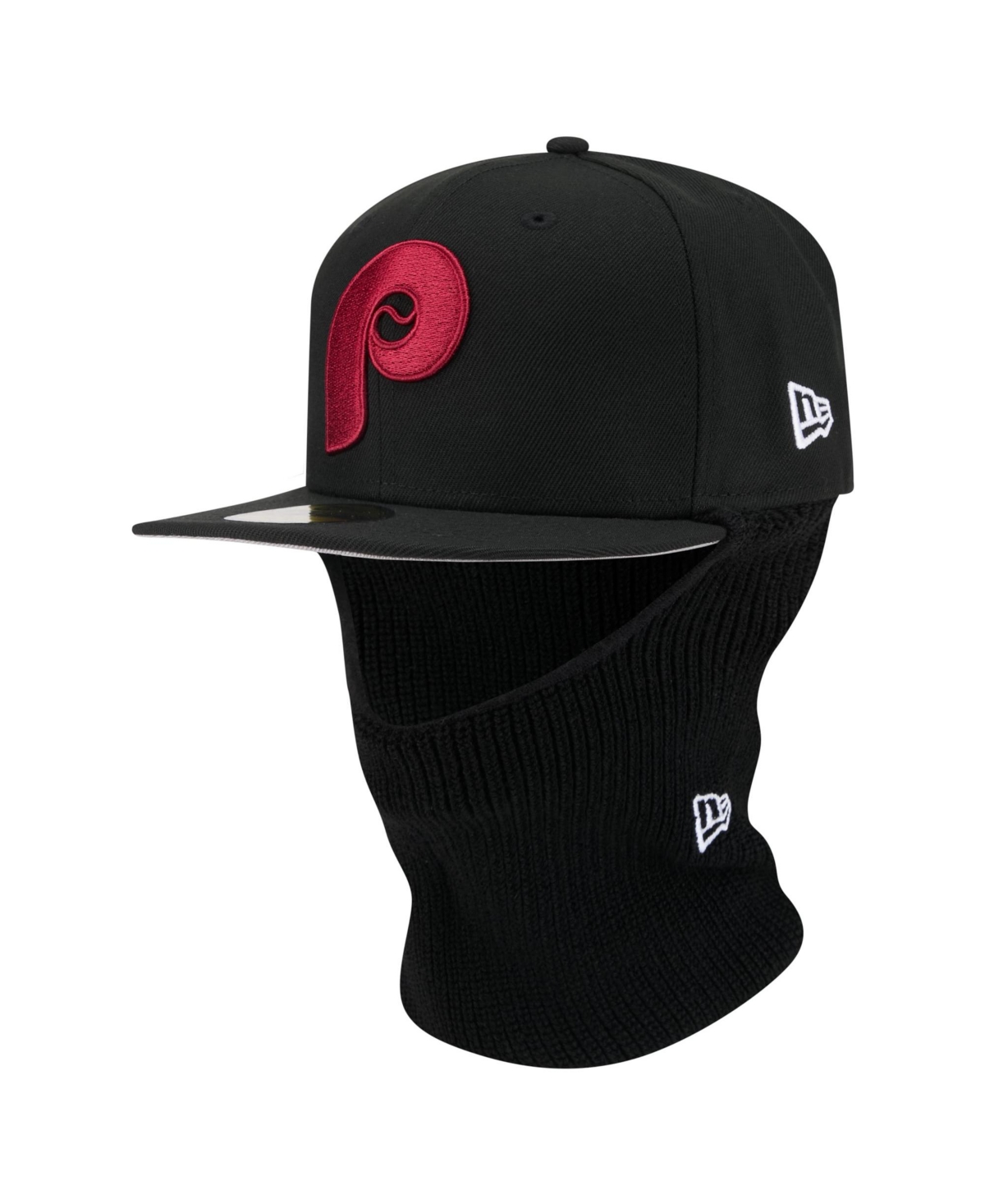 New Era Men's Black Philadelphia Phillies Ski Mask 59FIFTY Fitted Hat - Black