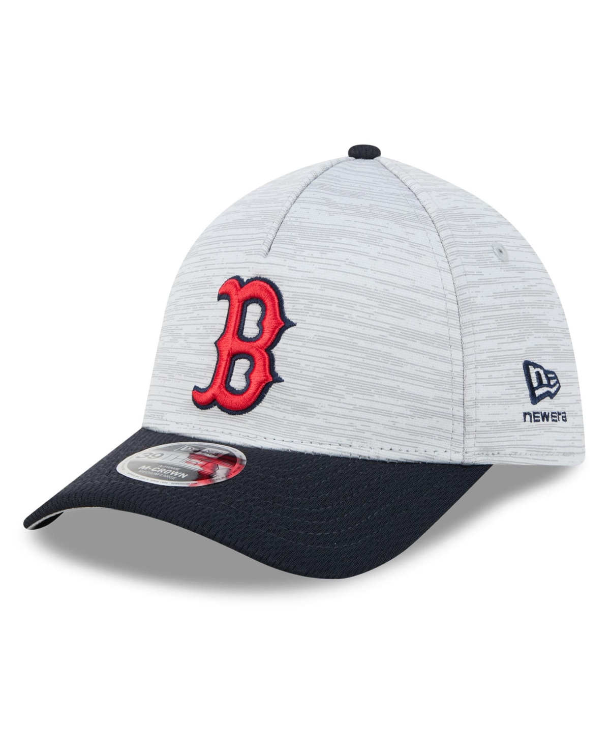 New Era Men's Gray/Navy Boston Red Sox Tech 39THIRTY A-Frame Flex Hat - Gray, Navy