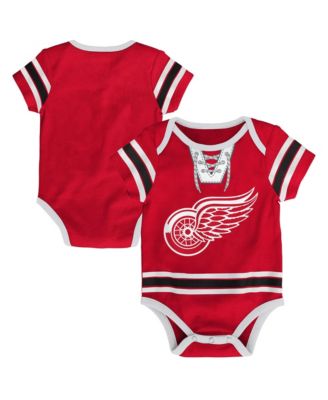 Baby Boys and Girls Red Detroit Red Wings Hockey Bodysuit