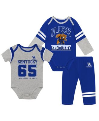 Baby Boys and Girls Kentucky Wildcats Double Up Bodysuits Pants 3-Piece Set