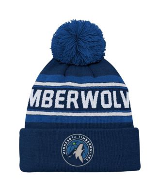 Big Boys' and Girls' Navy Minnesota Timberwolves Backboard Jacquard Cuffed Knit Hat