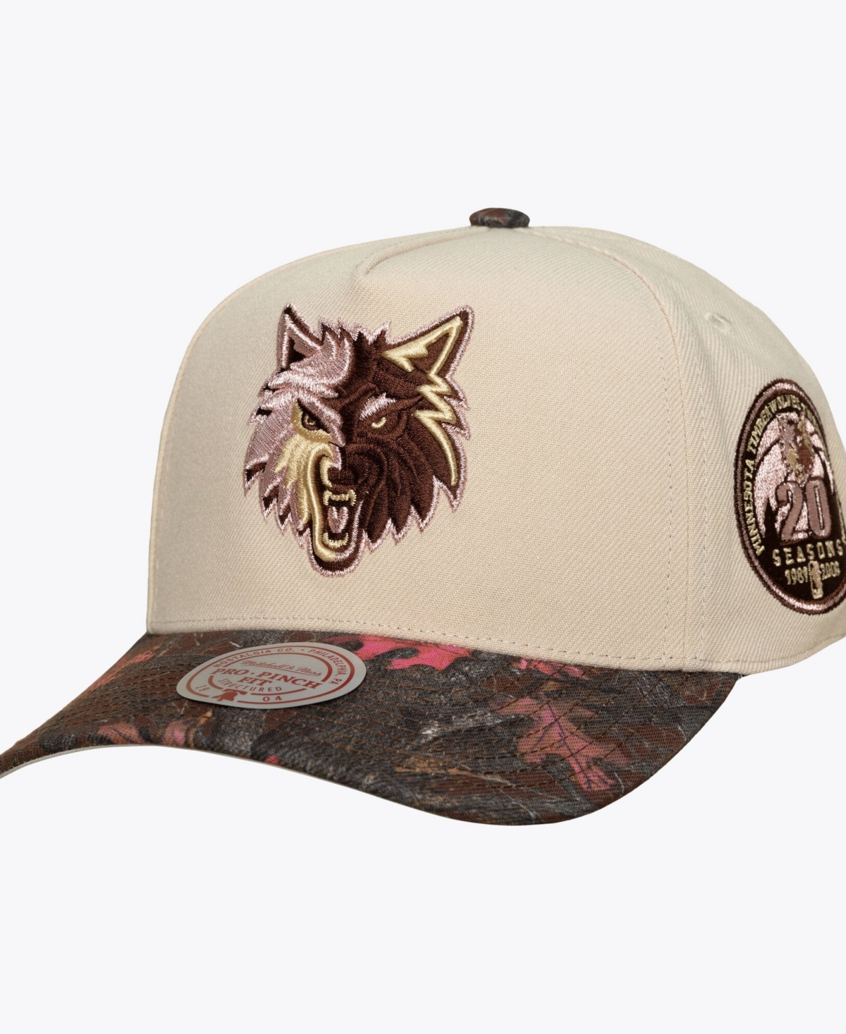 Mitchell & Ness Men's and Women's Cream Minnesota Timberwolves Hardwood Classics Fall Pink Pro Snapback Hat - Cream